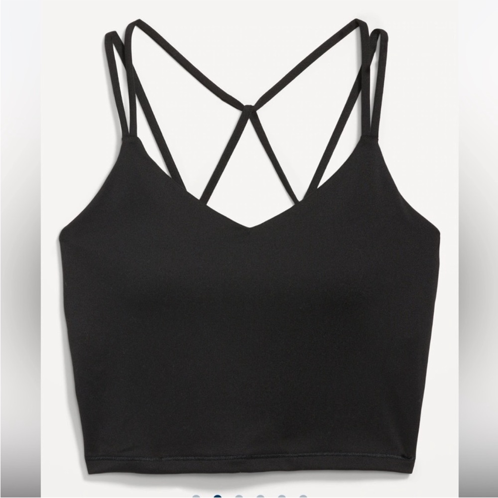NWT Old Navy Light Support Black PowerPress Longline Sports Bra Size XL